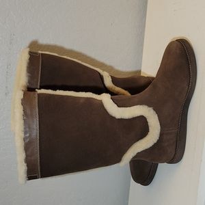 COLE HAAN Nike Tall Suede Sheep Fur Boots 8B